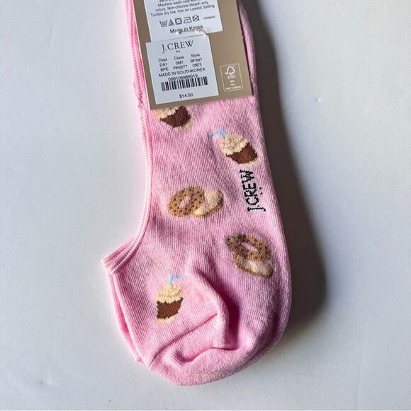 J.Crew Women's Coffee and Bagel Print Graphic Design 
No Show Ankle Socks - Picture 5 of 5